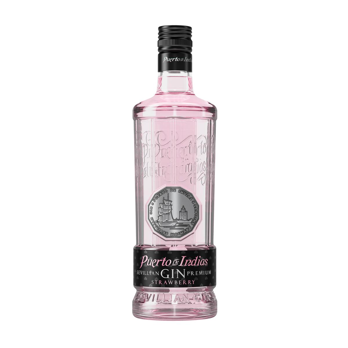 Gin Puerto de Indias Strawberry. Pink gin 100% Andalusian. Smartbites